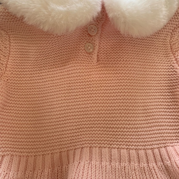 RACHEL ASHWELL DRESS W/ FUR TRIM COLLAR CUFFS PINK - Picture 8 of 11